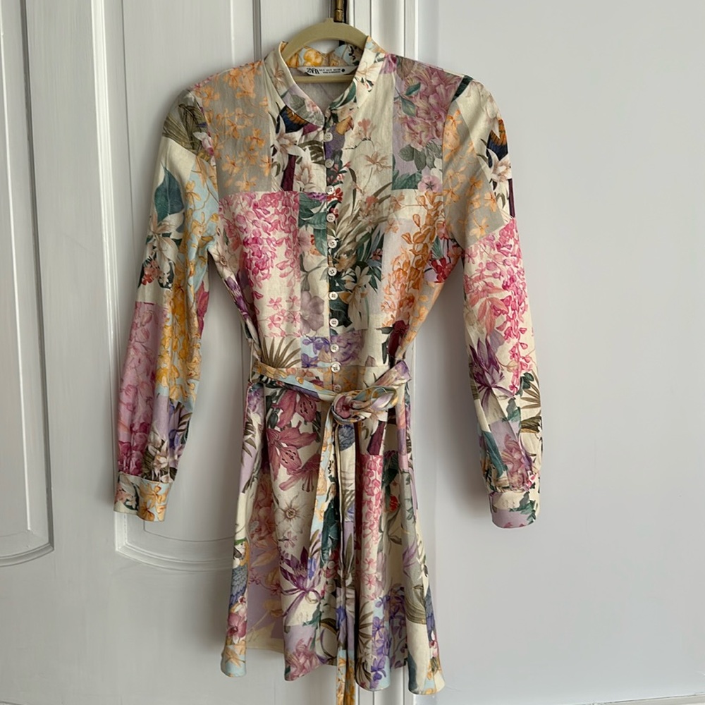 Zara floral mini dress